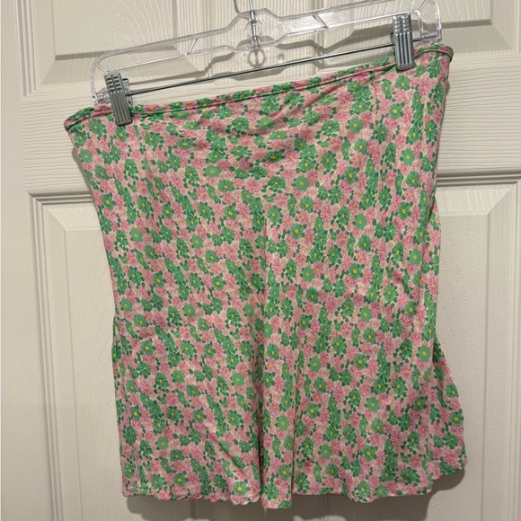 NWOT Zara Women's Floral Green and Pink Skirt Size Large. - Picture 5 of 8